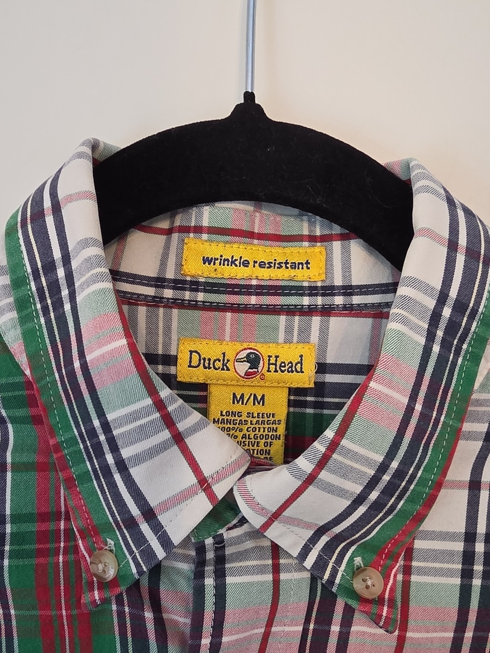 Duck Head Men's Plaid Long-Sleeve Shirt - Green/Red/Navy